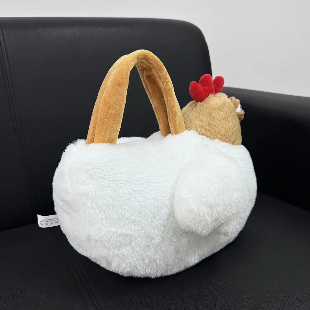 Borsa di peluche a forma di gallina da donna divertente borsa a tracolla a tracolla di pollo simpatico cartone animato borsa a tracolla da viaggio per borse da donna per ragazza