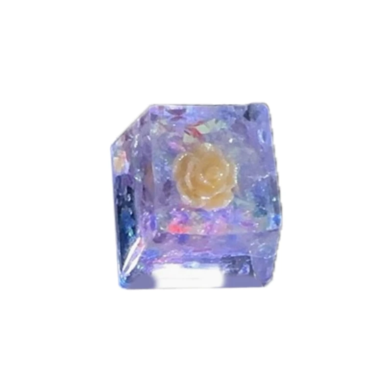 OEM Floral Resin Keycap Translucently Epoxy Camellia for Mechanical Keyboards