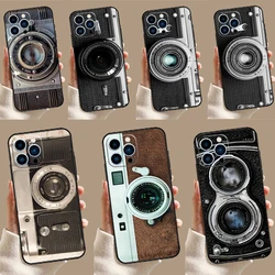 Retro Camera Vintage Case For iPhone 14 13 12 11 15 16 Pro Max Mini X XR XS Max 8 7 14 15 16 Plus Cover Funda