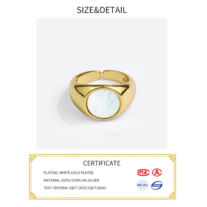 925 Sterling Silver Smooth Oval Stone Rings For Women Jewelry Beautiful Finger Open Rings For Party Birthday Gift