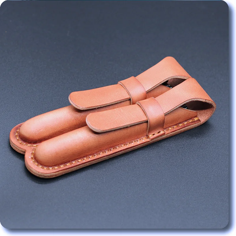 Retro Style  Handmade Leather Protective Pen Bag, Cowhide Business Pen Case