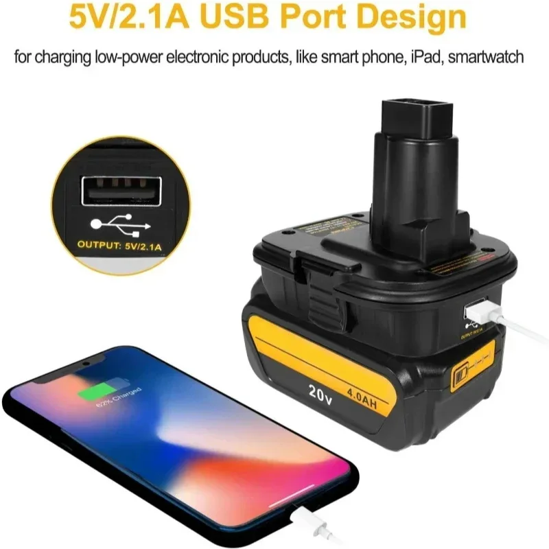 For RYOBI 18V Lithium&Ni-NH&Ni-CD Battery for Dewalt for Milwaukee 20V Li-Ion Convertor DM18RL Battery Converter Adapter