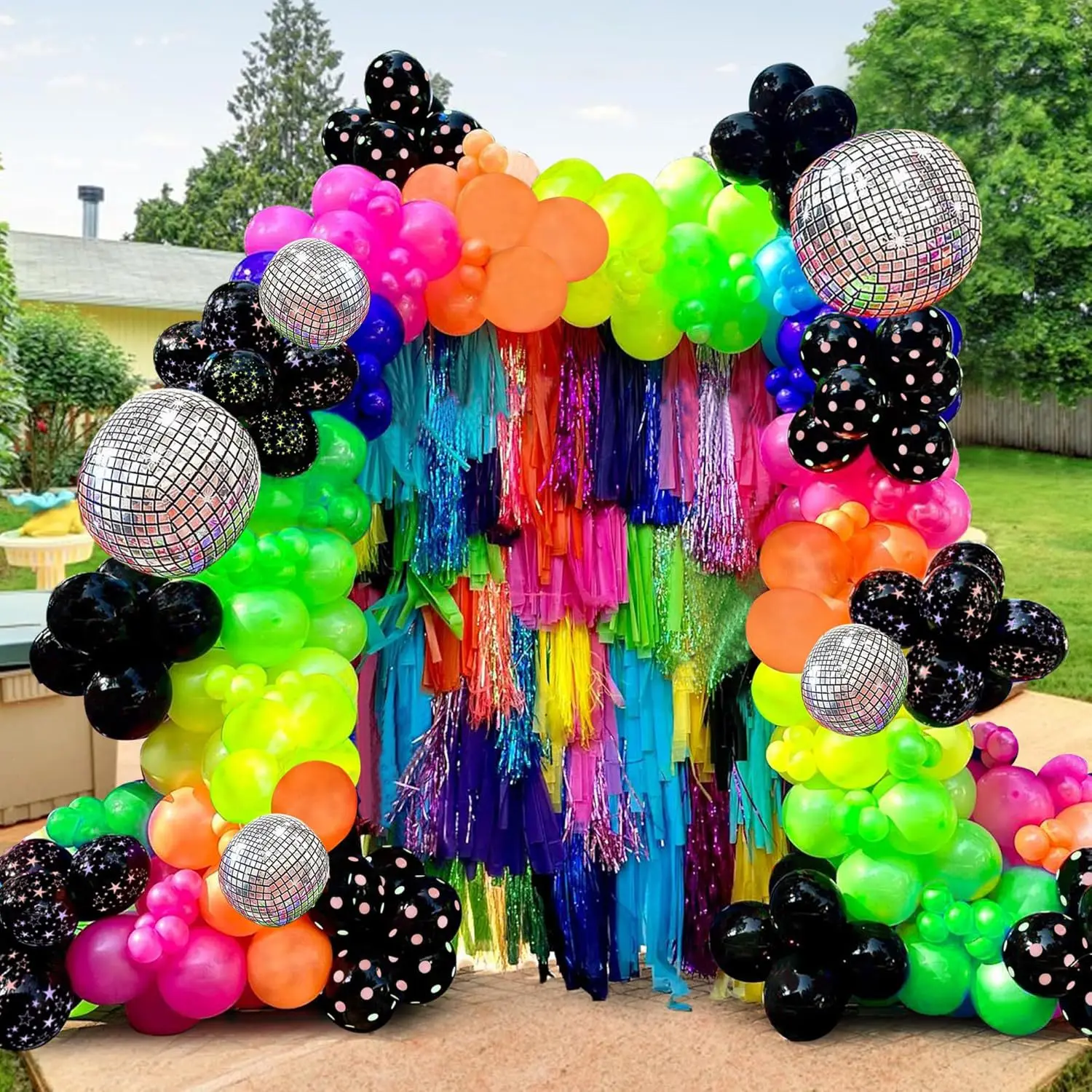 168 Pcs Rainbow Balloon Arch Set Rainbow Colored Latex Material Balloon Used for Birthday Wedding Large scale Performances