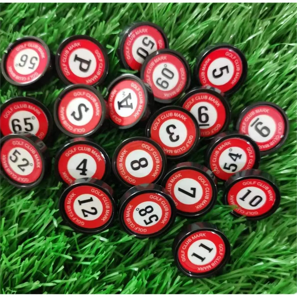 salego Golf Distance Club Label ABS Hit Label, Non-Slip Grip Label, Easy-to-Identify Number Tags, Fits All Golf Club Grips B