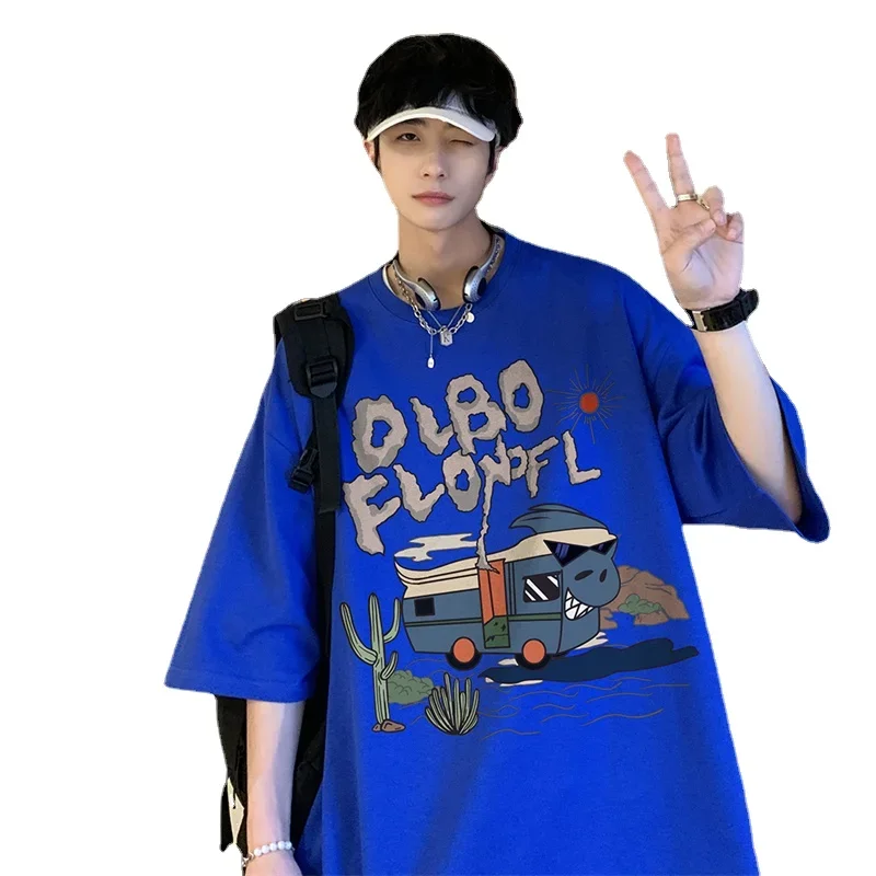 Funny Men's Cotton T-shirts White Mens Oversized T Shirt Casual Summer Wear Fashion Print 5XL Tee Shirts for Men New Clothes image 3