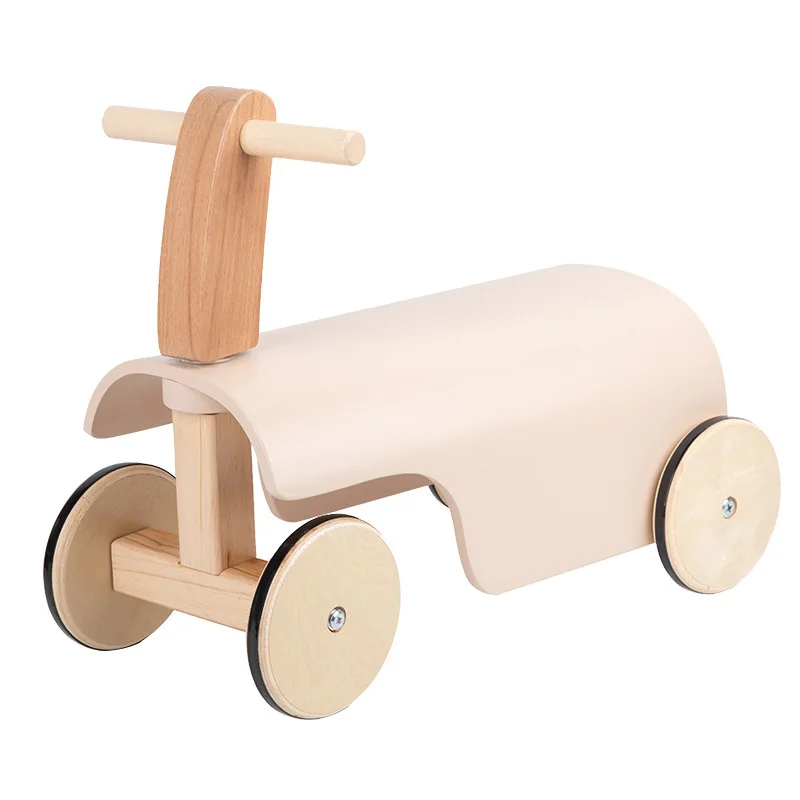 Early Childhood Education Wooden Walker Scooter Learn To Walk Walker Educational Toy Four-wheel Balance Car