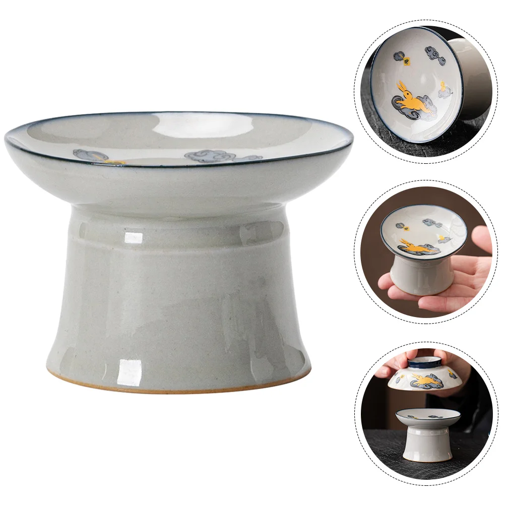 

Teacup Lid Holder Ceramic High Base Decorative Teapot Lid Rack Tea Cover Holder for Tearoom Teacup Accessory Tearoom Adorn