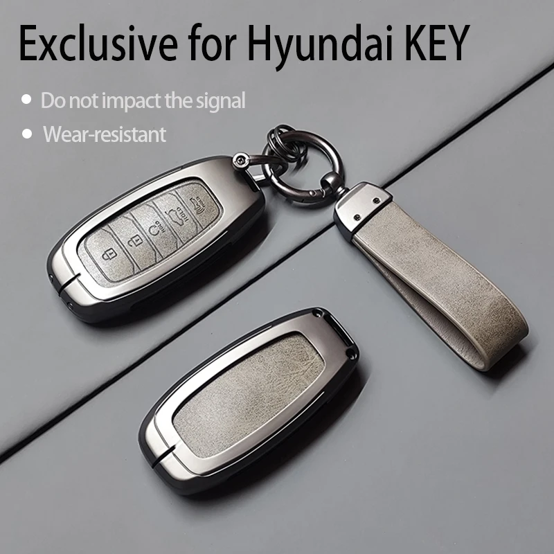 Funda de aleación de Zinc para llave remota de coche, funda para Hyundai Encino I30 Ix35 KONA Solaris Azera Grandeur Ig Accent Santa Fe Palisade Custo