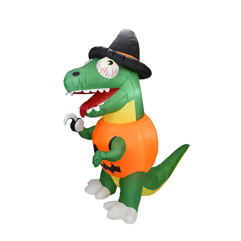 Cross-border Halloween Pumpkin Dinosaur Air Model 1.8 meters Inflatable Dinosaur Halloween Decoration, Ghost Festival,