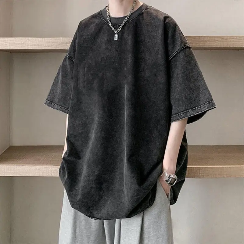 تي شيرت جديد قابل للغسل في الشارع الأمريكي عبر الحدود للرجال والنساء، تي شيرت كاجوال برقبة دائرية وأكمام قصيرة قابل للغسل #4