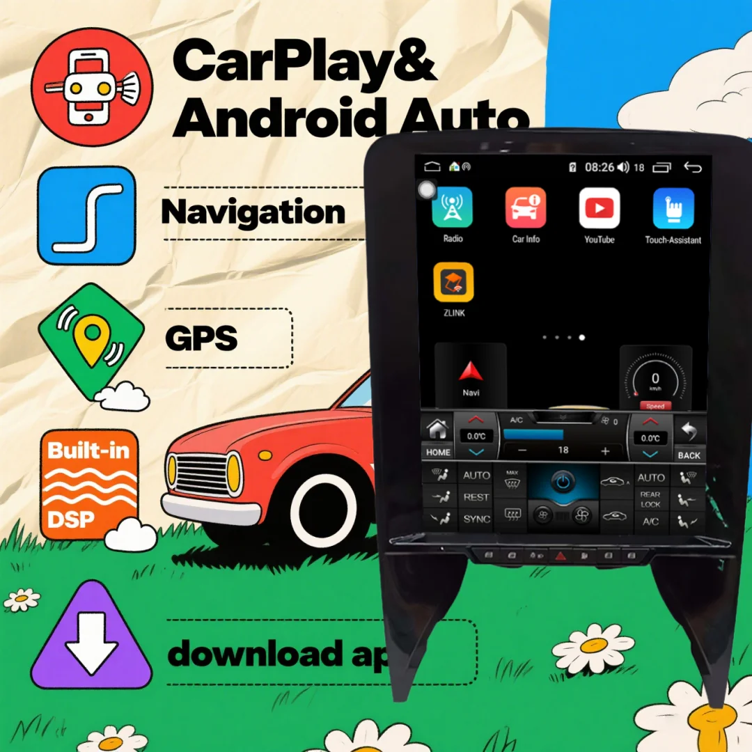 

Android 12.0 For Lamborghini Gallardo 2004-2015 Carplay Car GPS Navigation Multimedia Player Radio Recorder Head unit Car stereo