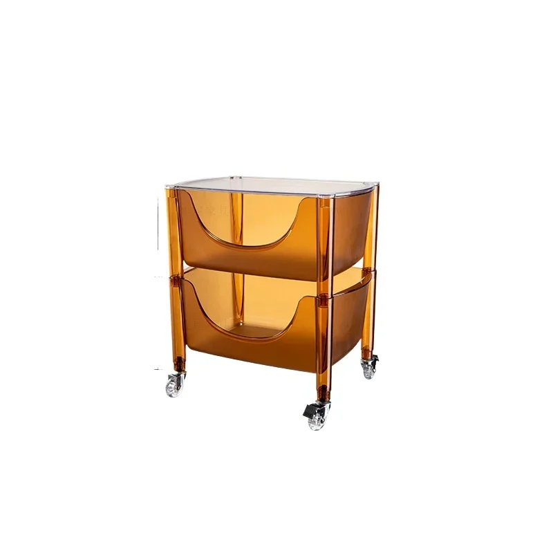 

Nordic acrylic household rack transparent multi-layer combination storage locker transparent mobile trolley