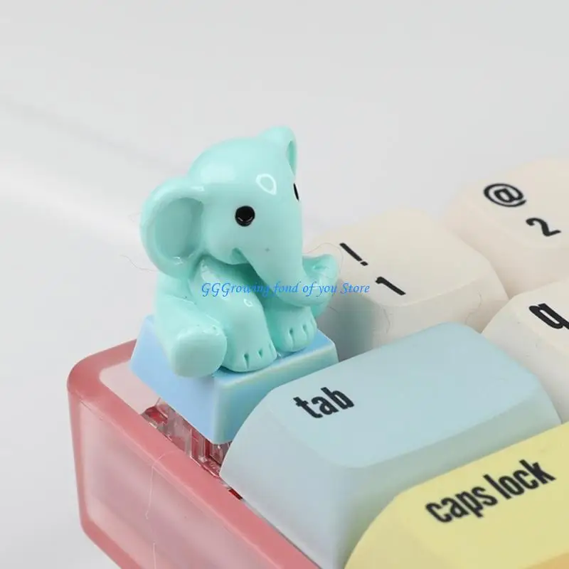 

H9EB Resin Keycaps Fun Cartoon Elephant Keycap for ESC Mechanical Keyboards