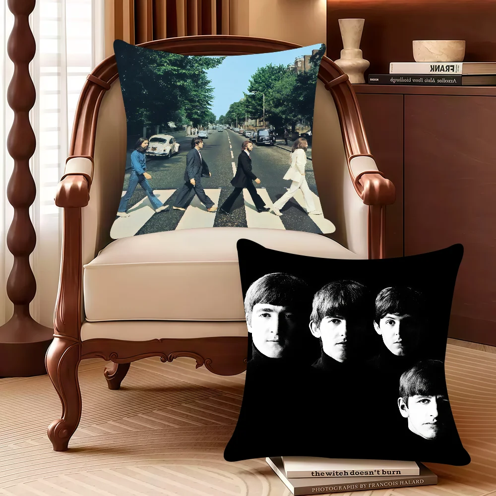 

The Abbey Road B-Beatles Band Pillow Case Decor Protective Covers Comfortable Soft For Sofa Living Room Home Office