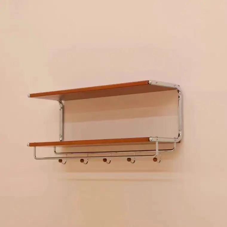 Simple wall baffle rack wall hanging porch living room bedroom hanging hanger medieval solid wood storage