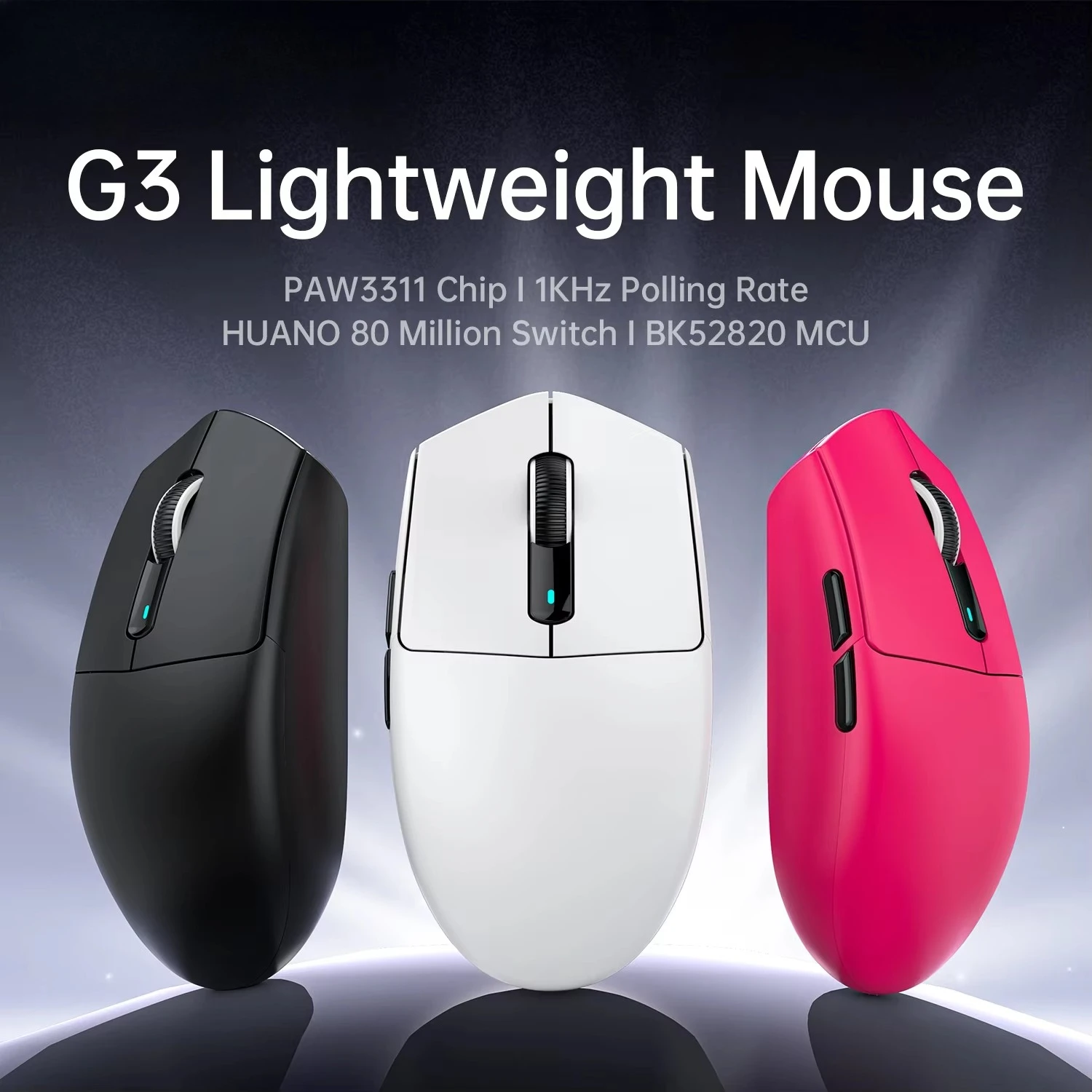 G3 Wireless 25000DPI 2.4G BT Mouse Is a Long-lasting, Lightweight, Three-mode Gaming Mouse for E-sports
