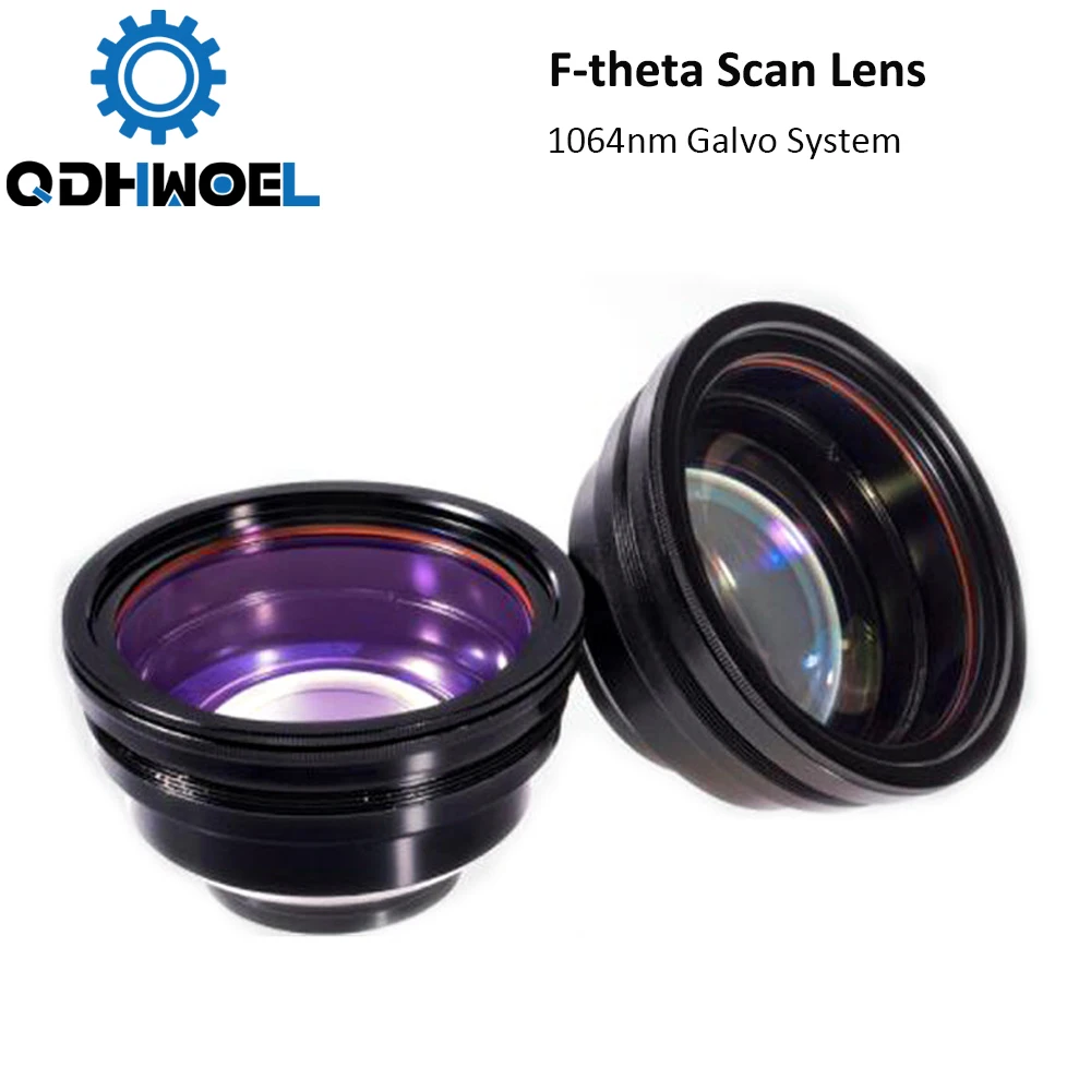 

QDHWOEL F-theta Scan Lens Полевая линза 1064 нм 50x50 - 300x300 F63-420 мм для 1064 нм YAG Оптоволоконный лазерный маркировочный станок Детали машины