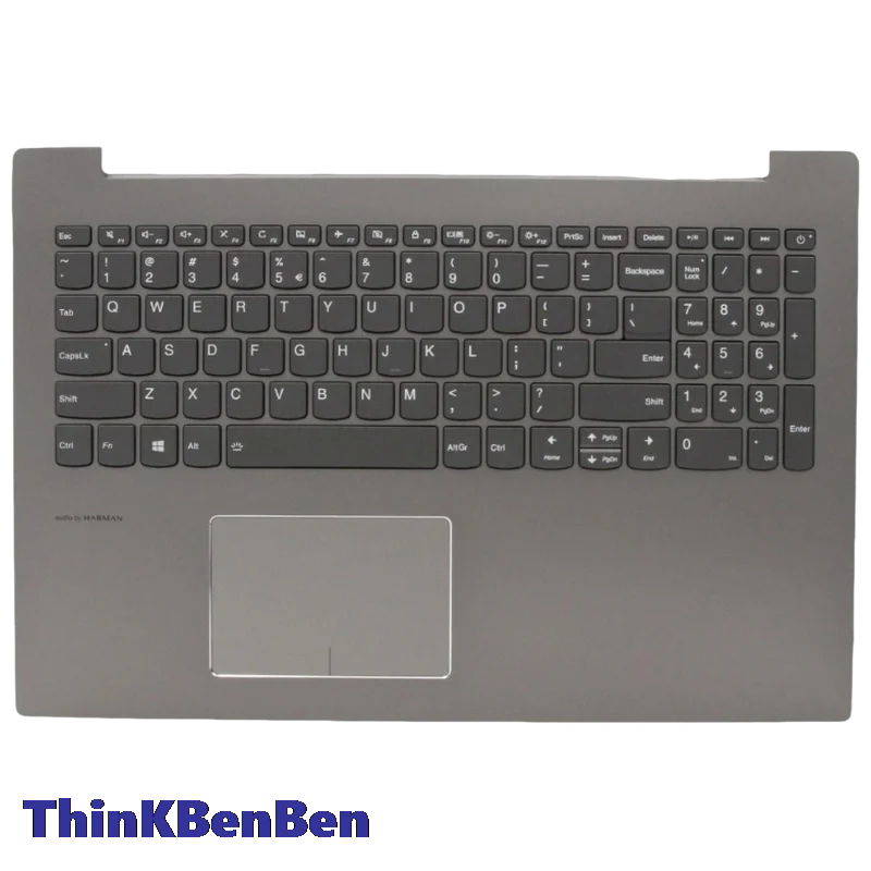 Capa superior para teclado cinza mineral em inglês dos eua, capa para descanso de mãos para lenovo ideapad 520 15 15ikb 5cb0n98675