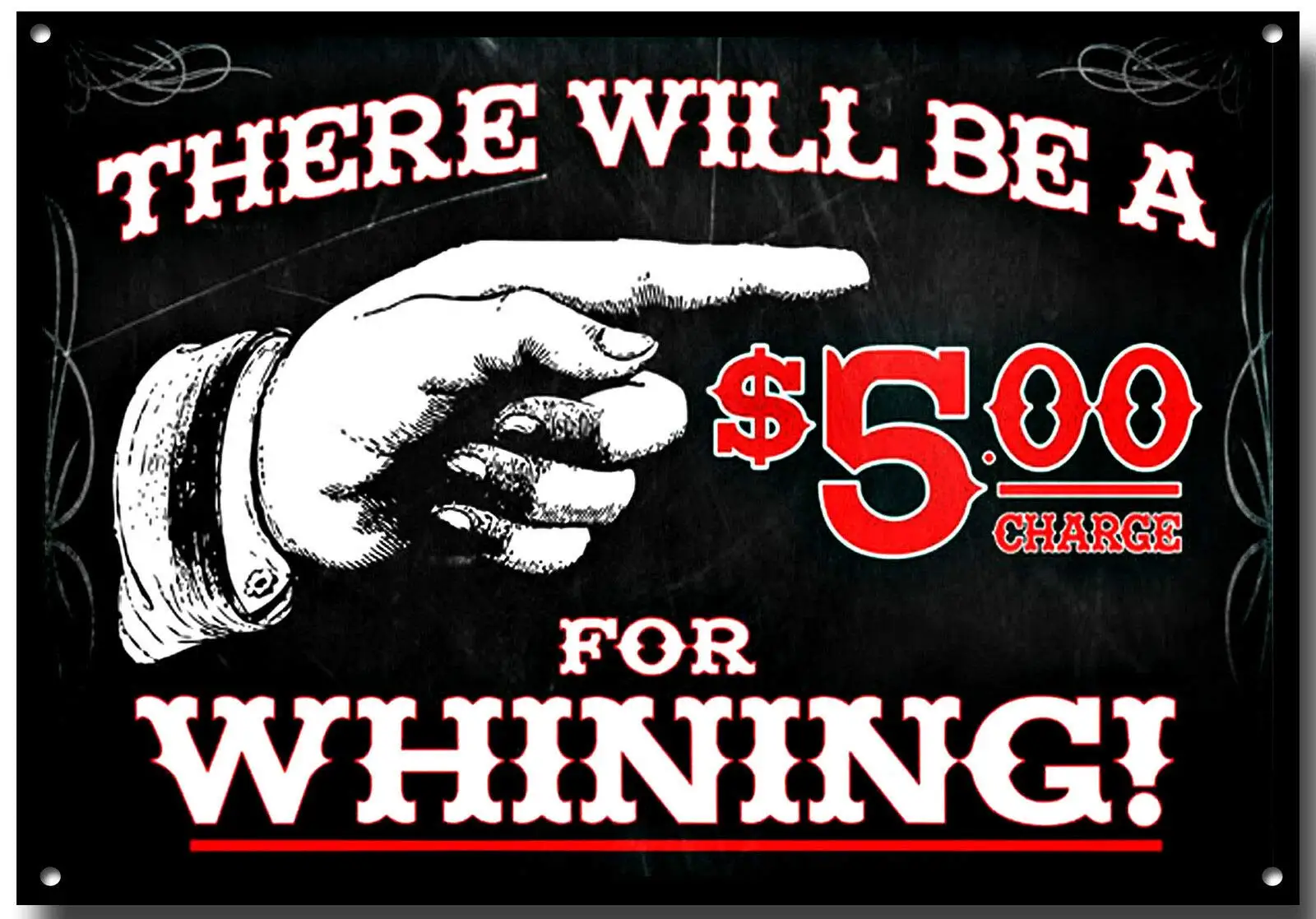 GEDSING Tattoo Metal Sign, 5 Dolla Whining Charge,,Novelty,Tattoo Parlour Sign,Ink Pub Club Cafe bar Home Wall Art Decoration Po