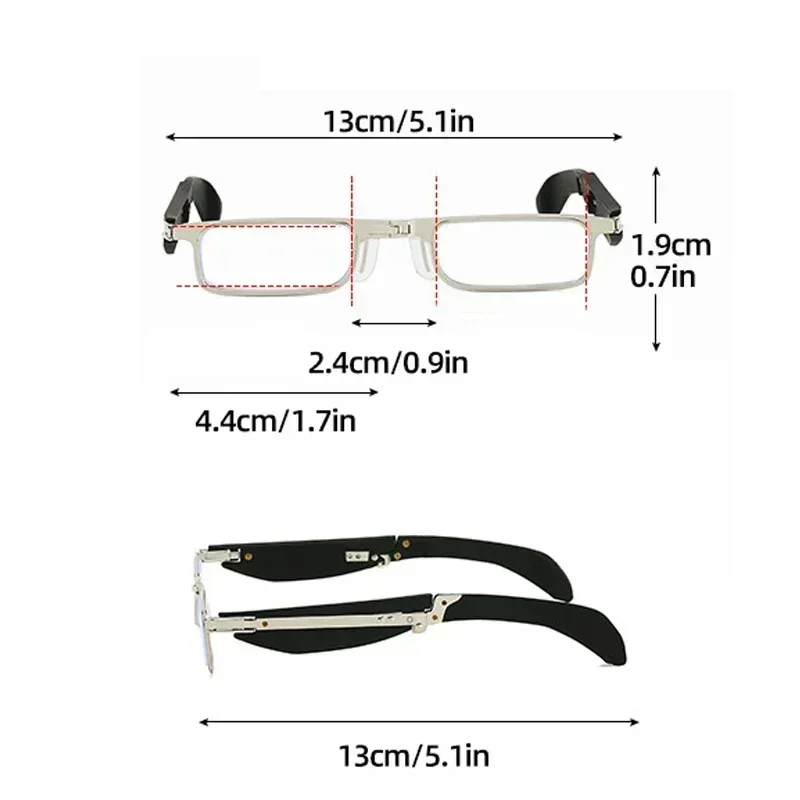 Portable Metal Men's Reading Glasses Unisex Square Round Foldable Presbyopia Eyeglasses Retro Far Sight Eyewear with Glasses Box