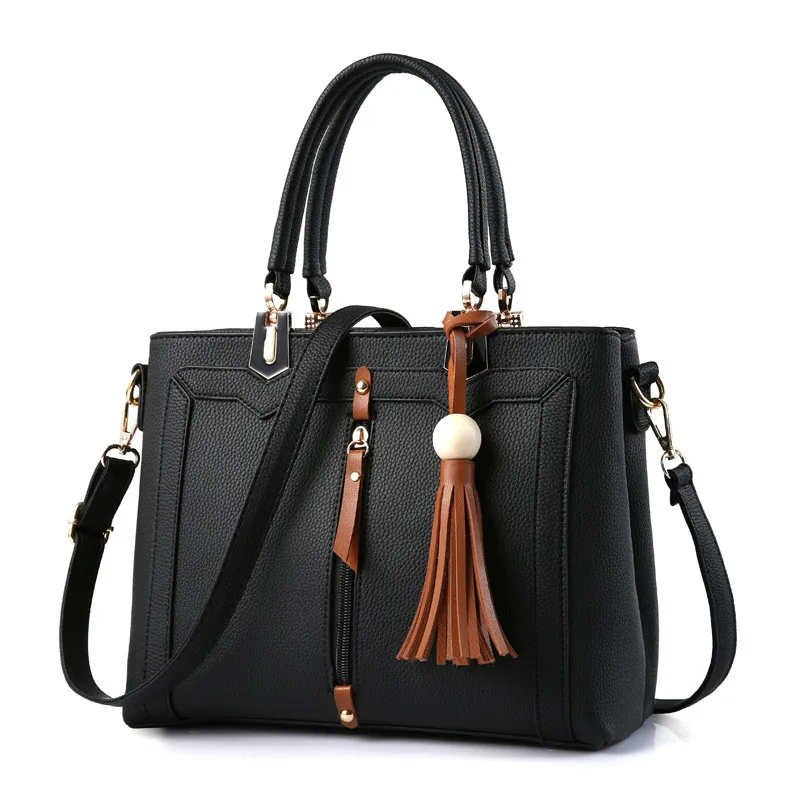 New Arrival Bags for Women Fashion Leisure Office Ladies Handbags Zipper PU Solid Color Black Grey Blue Pink Crossbody Bag