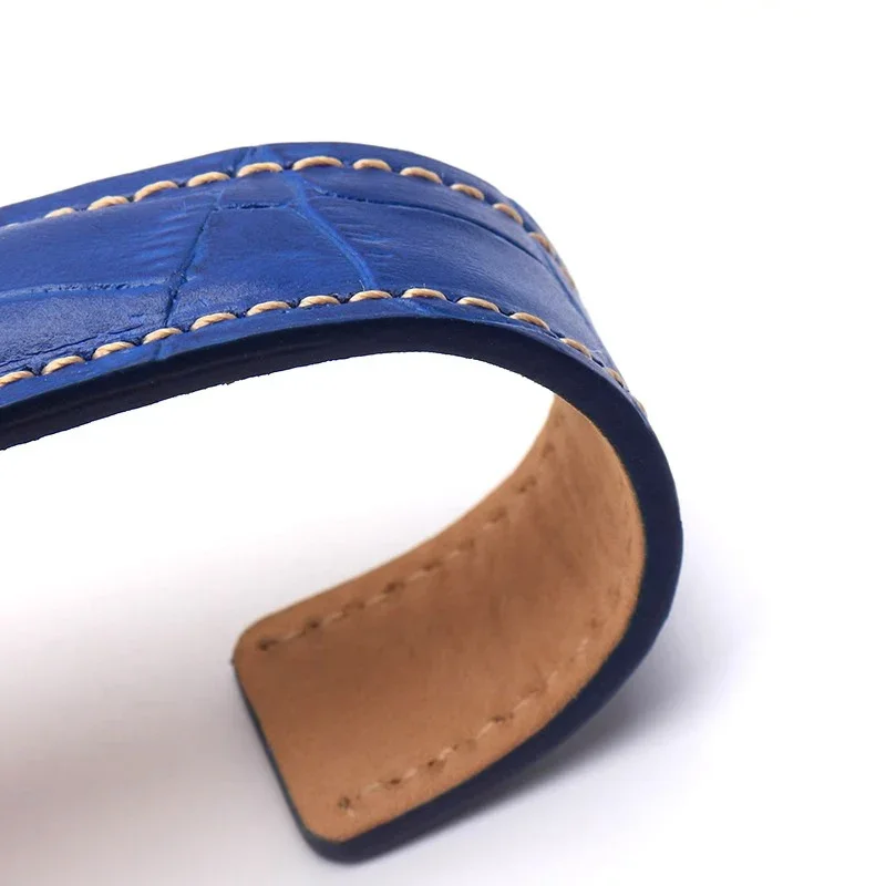 High Quality Genuine Leather Strap Watch Band For Breitling mens watch cow leather bracelet with Deployment buckle 22mm 24mm