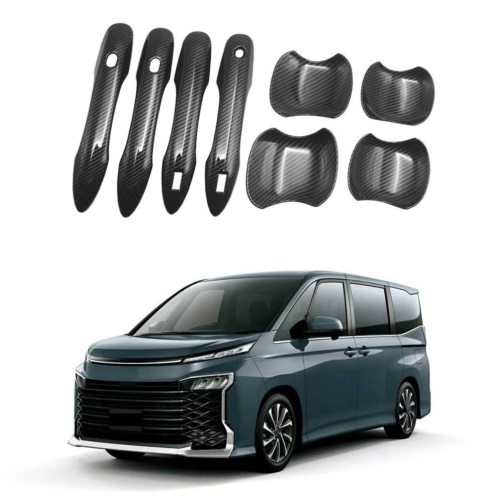 

N31R_8Pcs Carbon Fiber for Toyota Voxy Noah R90 2022 Car Door Handle Bowl Decoration Cover Trim ABS
