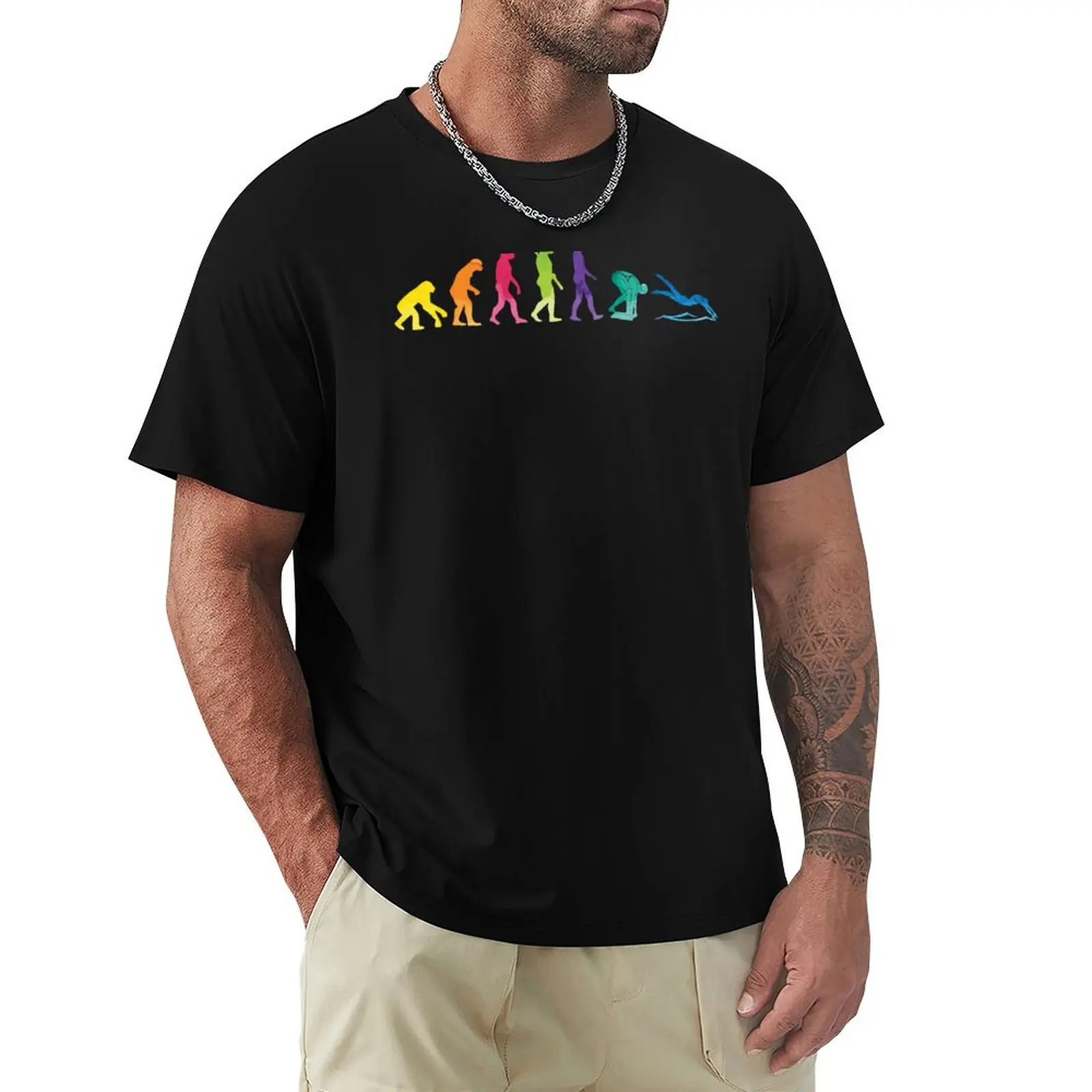 T-shirt de natation rétro pour nageurs, style vintage, confortable pour un usage quotidien