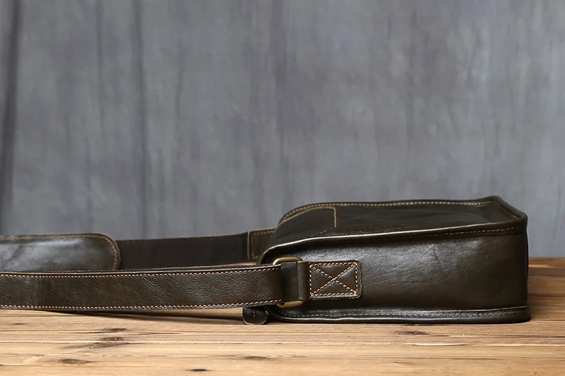 Nzpj Vintage Echt leder Herren Umhängetasche natürliche Rindsleder Umhängetasche lässig Herren Rucksack für 11 Zoll iPad – Detail 9
