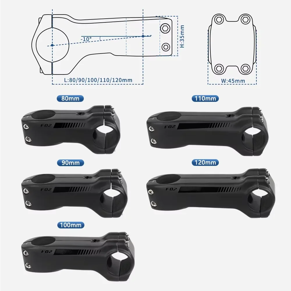 

Fire Spider T1000 Carbon Fiber Bicycle Stem -10 Degree Road Bike Stem Full Carbon Mountain Bike Stem 80/90/100/110MM MTB Power
