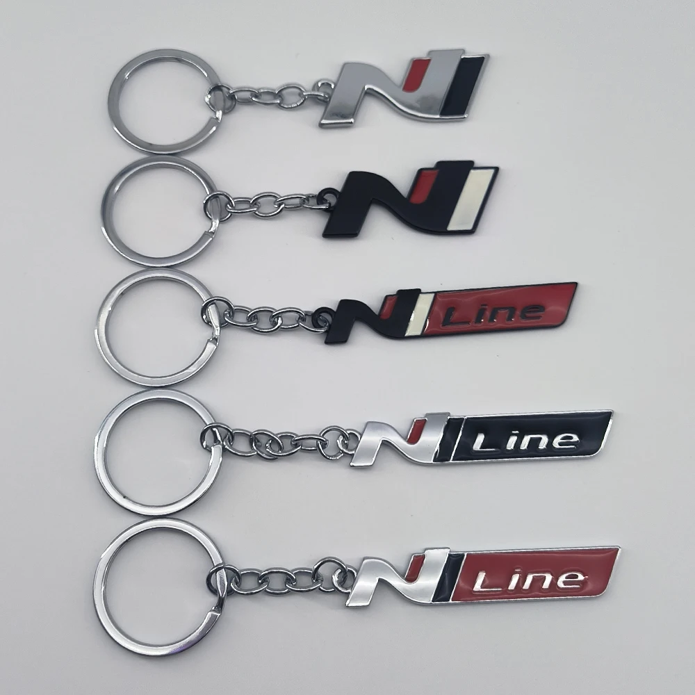 Women Man Metal N Logo Keyring Car keychain for Huyndai Kona Elantra i20 i30 i10 Sonata Tucson N Line Performance Accessories