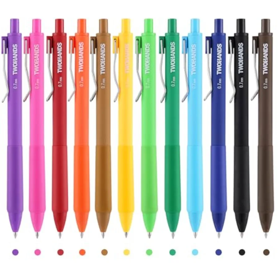 

Colored Gel Pens Fine Point 0.7mm, Quick Dry Colorful Ink Pens, No Bleed, Retractable Smooth Writing Pens for Journaling, Note