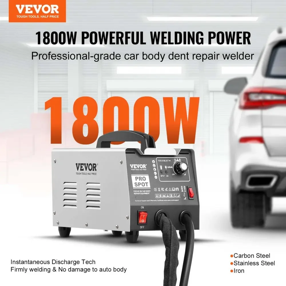 VEVOR Stud Welder Dent Puller Machine Dent Repair Kit Auto Body Spot Welding with 7 Welding Modes & Adjustable Power