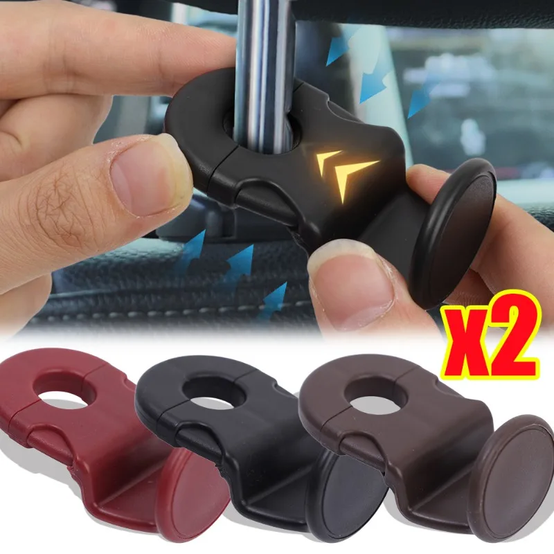 Car Seat Back Hidden Hook Universal Integrated Headrest Buckle Hook 20kg Load-bearing 360° Rotatable Seat Storage Bracket Hook