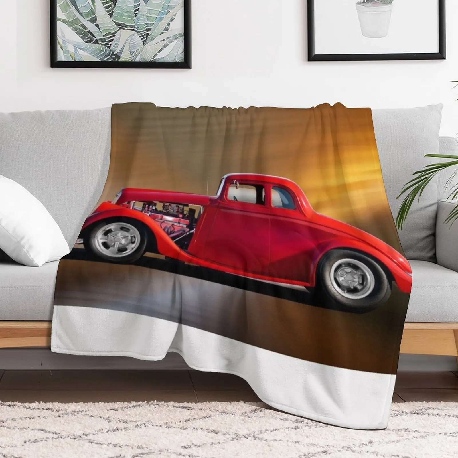 1933 Willys Model 77 Coupe Throw Blanket Soft Comfort Blanket for Reading Watching TV