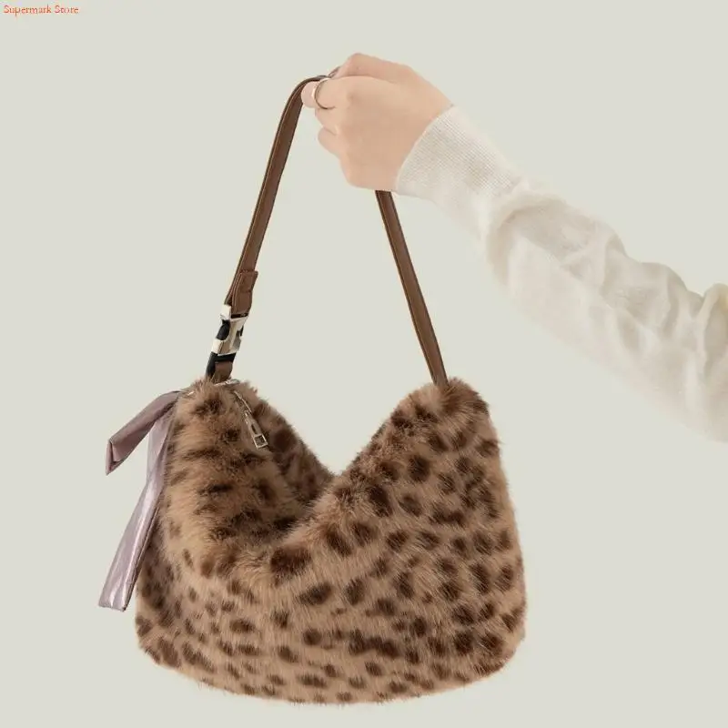 

Q5WE Ретро плюшевая сумка через плечо с удобным ремешком, многофункциональная рабочая сумка для пассажиров, кошелек под мышками