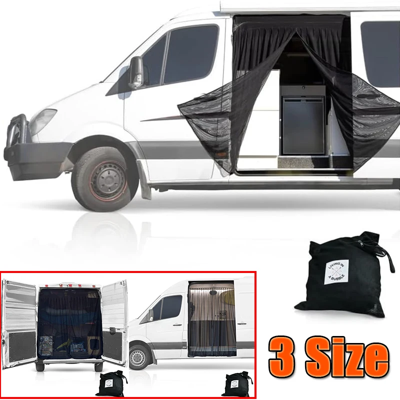 

Сетчатый экран Van Bug на средней/высокой крыше для Mercedes Sprinter для Ford Transit Caravan, универсальный размер, москитная сетка для задней двери, противомоскитная сетка