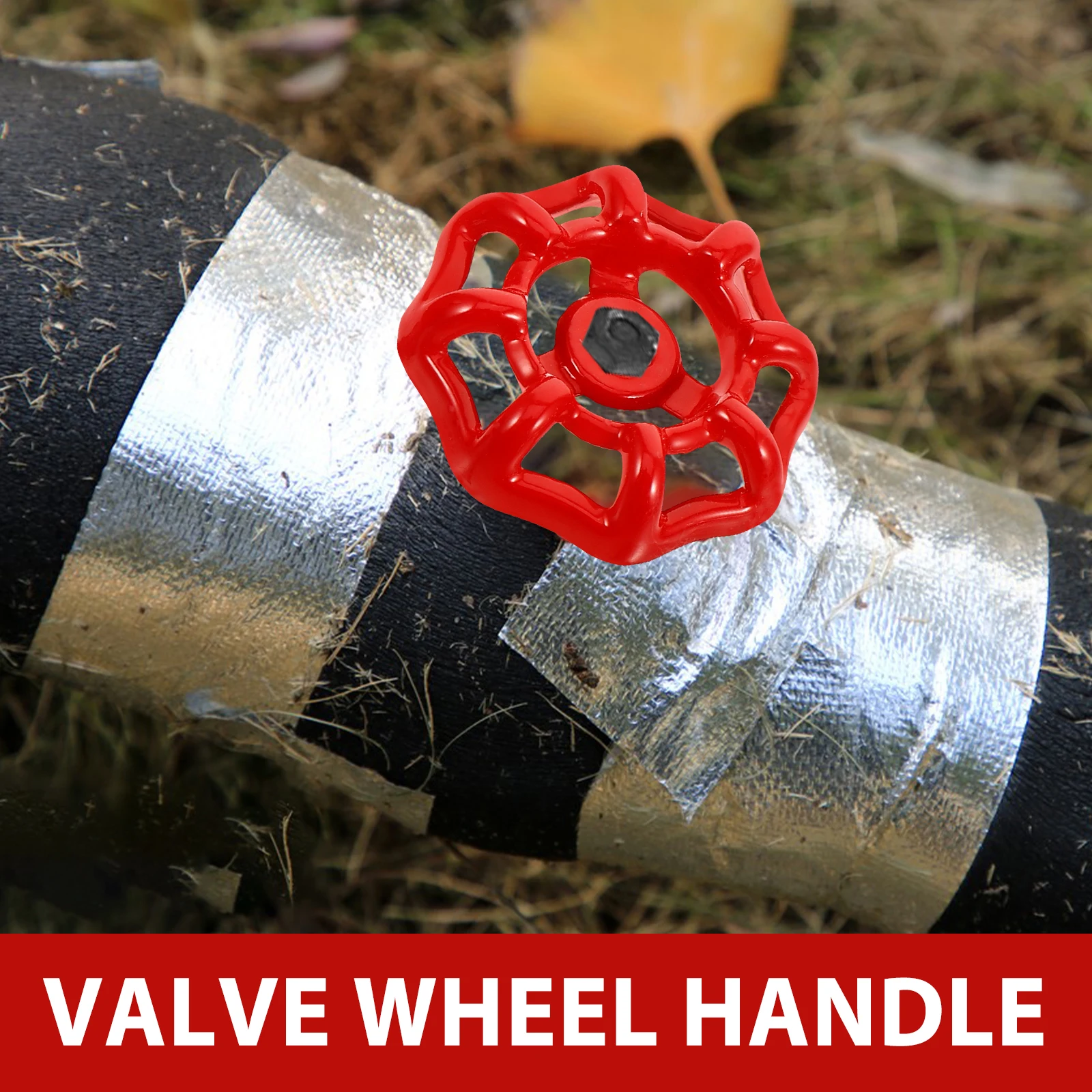 

5pcs Metal Wheel Replacement Handles Water Valves Gate Hose Bib Shutoff Handles Red Round Outdoor Spigot Handwheel Iron Gate