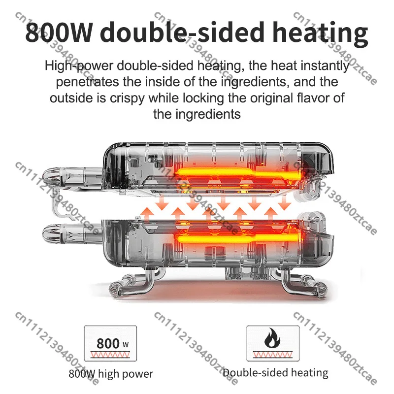 800W Electric Crispy Corn Dog Maker Double Sided Non-Stick Baking Grill, Sausage Waffle Breakfast Kitchen Appliance