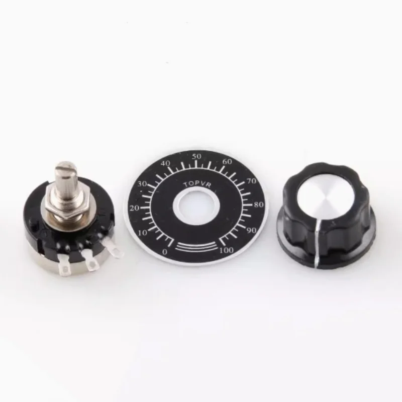 RV24YN20S 1Set(3PCS) Carbon Film Potentiometer 1K 2K 5K 10K 20K 50K 100K 1M Ohm Single Rotary Taper With A03 Knob With Dial