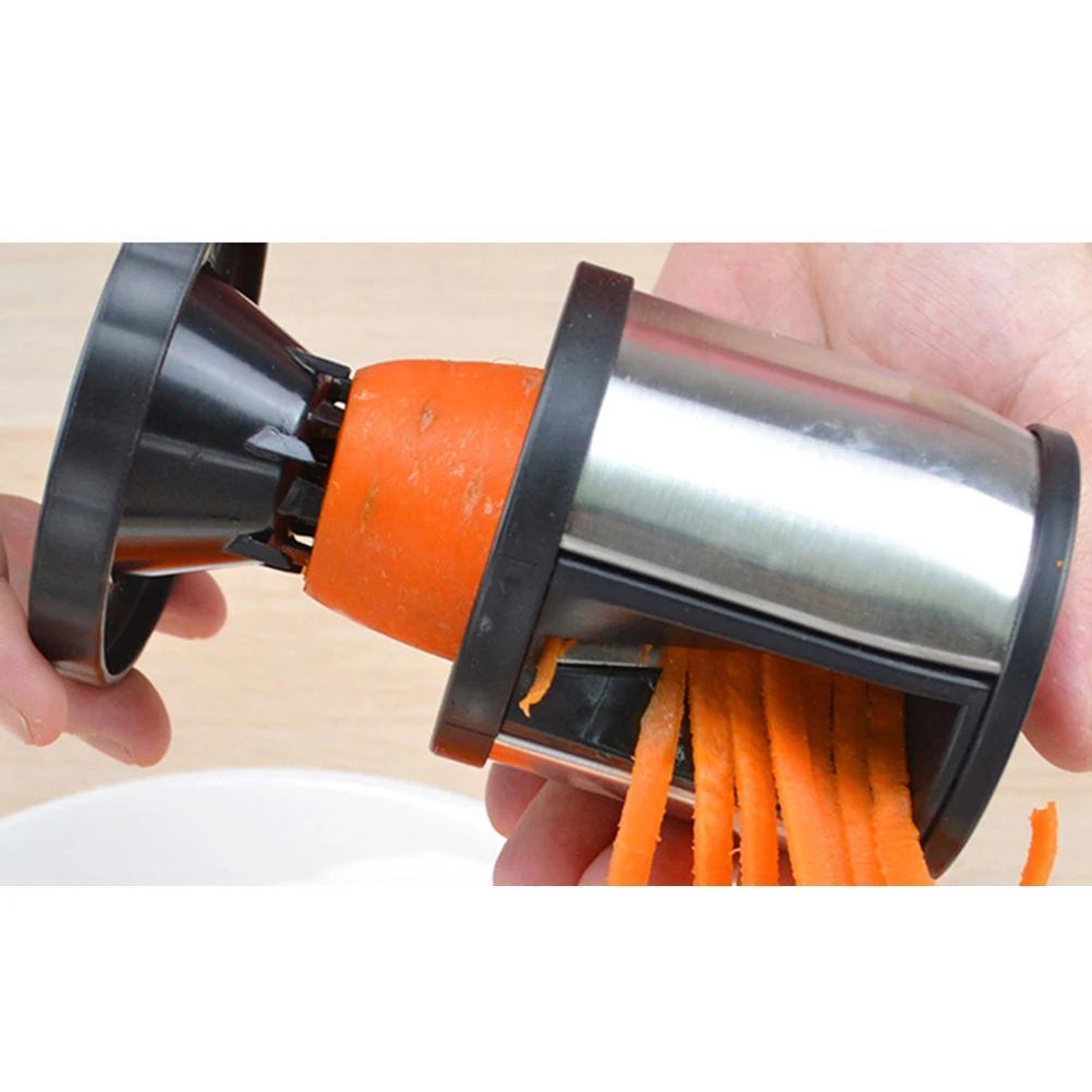 

Stainless Steel Spiral Vegetable Peeler Rust Resistant Easy Clean Finger Guard Compact Kitchen Storage Fruit Slicer