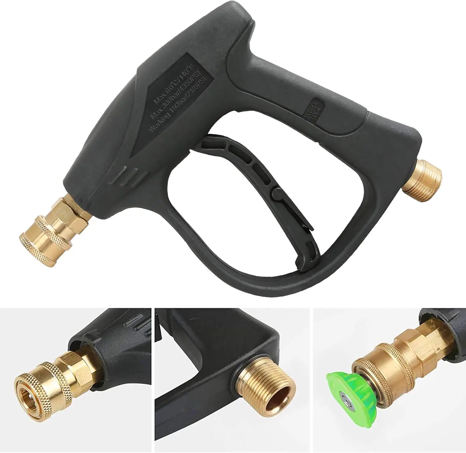 

High Pressure Washer Gun Cleaning Gun G1/4 Quick Connector M22*1.5mm Car Washer Gun Cleaning Tool Car Washer Spare Part