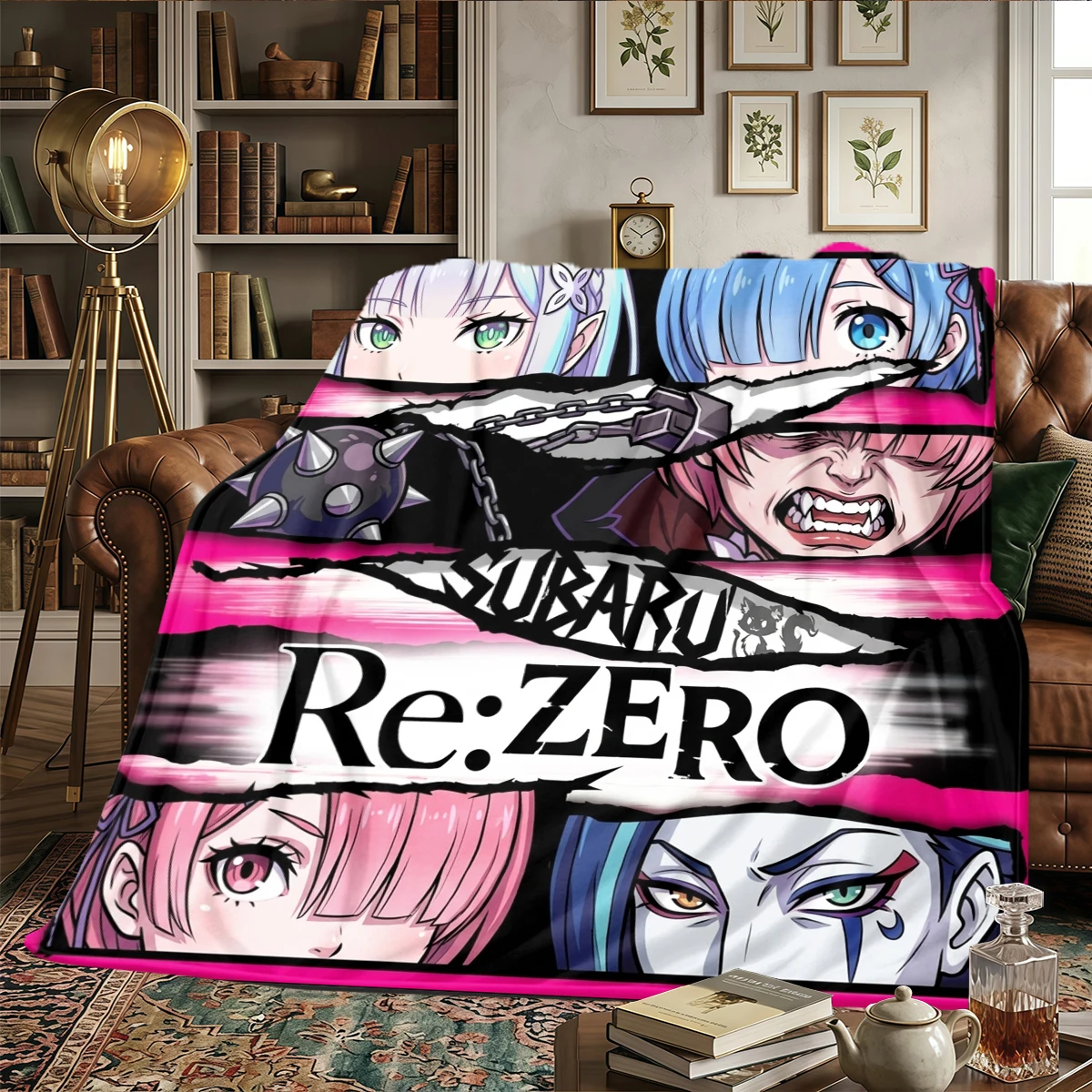 Re Zero Starting Life in Another World Flannel Blanket Printed Warm Comfortable, For Bedrooms,Sofas, Beds, Chairs, Picnics -HE44