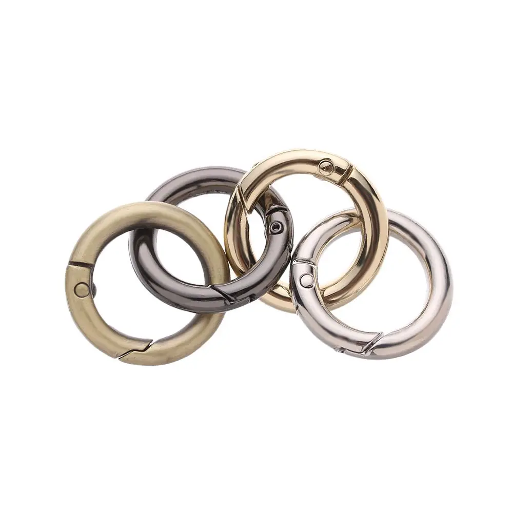 quality Round Push Trigger Zinc Alloy Hooks Snap Clasp Clip Spring O-Ring Buckles Bag Belt Buckle Carabiner Purses Handbags