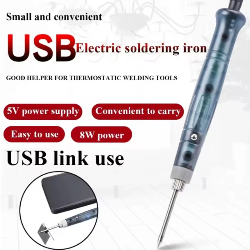 

USB Electric Soldering Iron with Heating Tool Handle Rework Light and Maintenance Features for Professionals