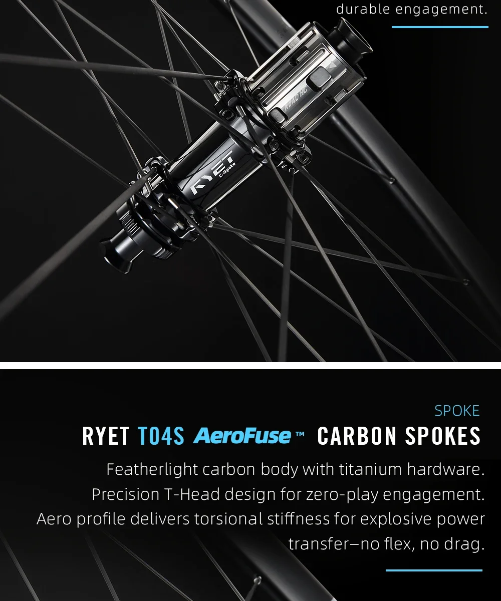 RYET RATCHET AeroFuseホイール1059g リーム高さ40mm RYET Carbon Road Wheelset 965g Disc Brake 30T Ceramic Hub