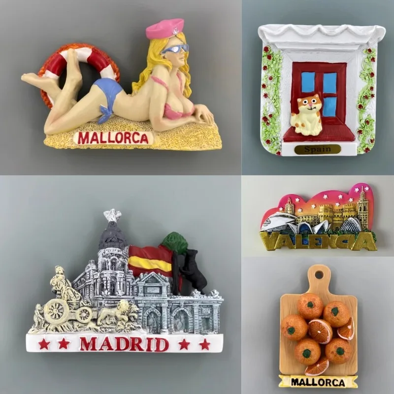 

Spain Souvenirs Mallorca Fridge Magnets Valencia Pamplona Murcia Refridgerator Stickers Home Decoration Wedding Gifts
