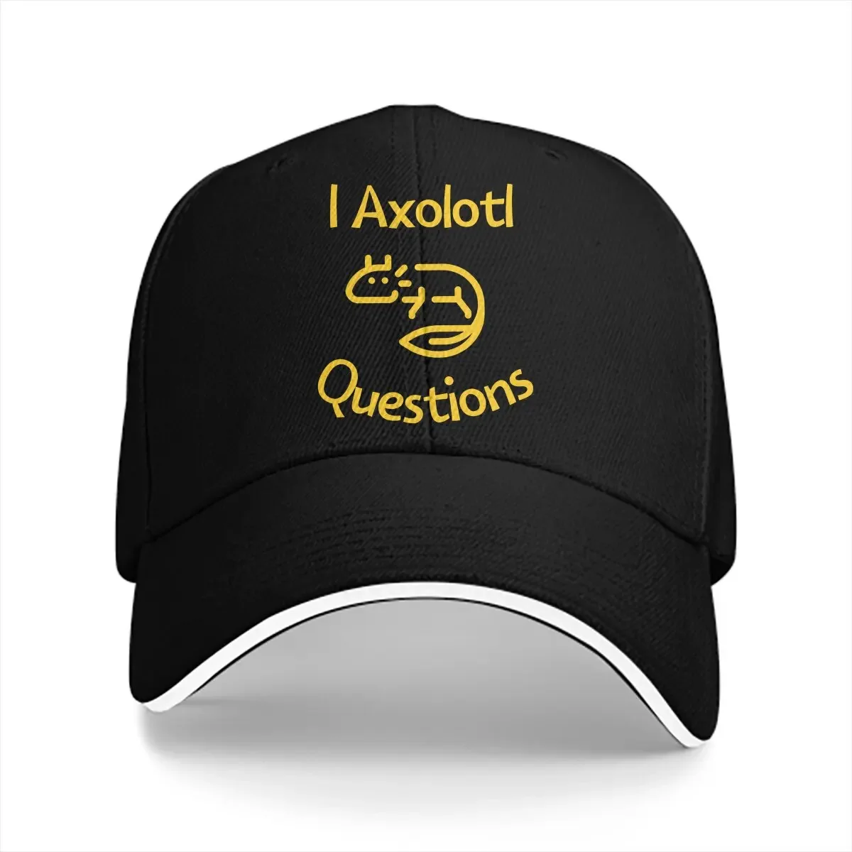 Cartoon I Axolotl Questions Baseball Cap Men Hats Women Visor Protection Snapback Axolotl Lover Caps