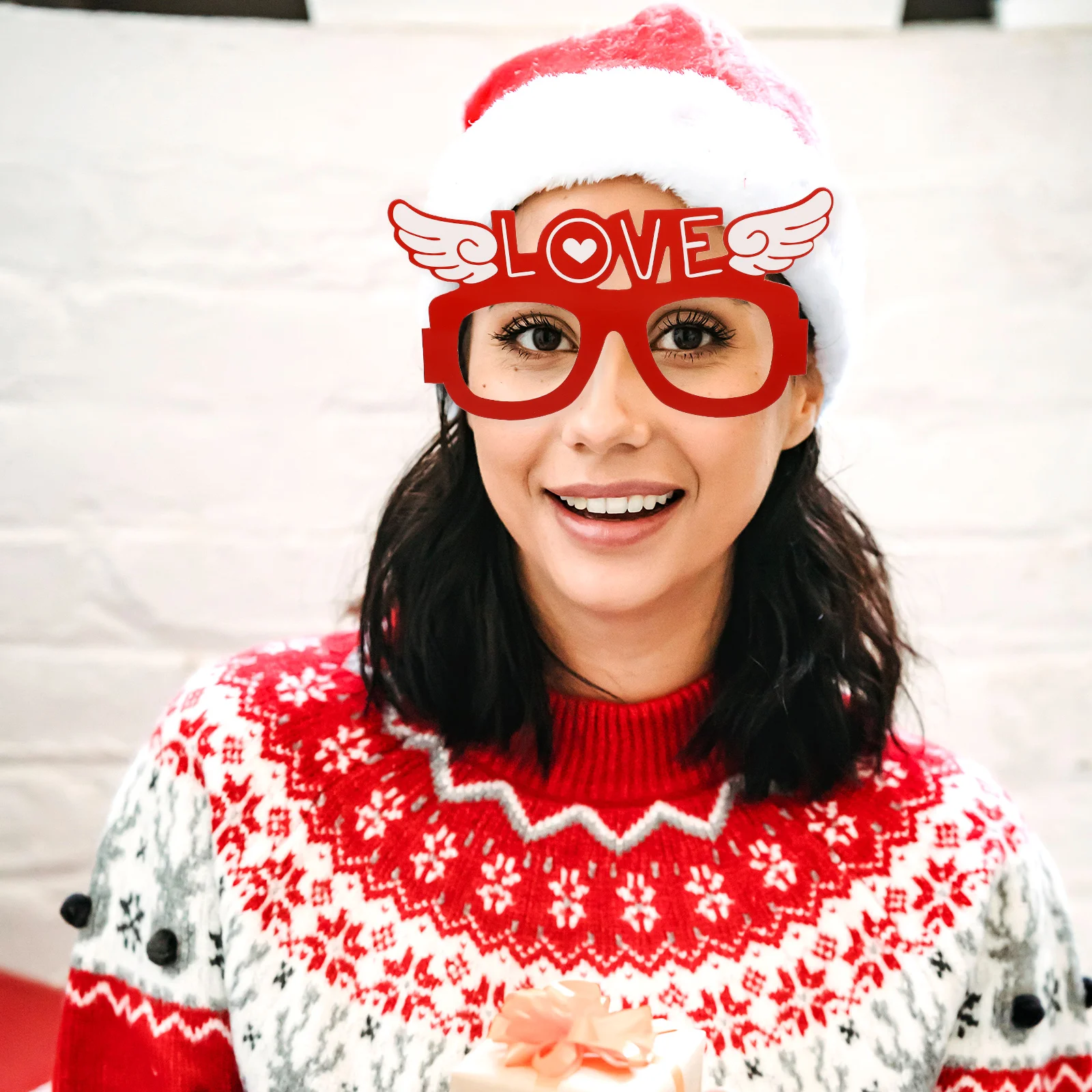 

6Pcs Valentine Glasses for Couple Lovely Heart Paper Eyewear Glasses Frames Women Valentine Themed Party Supplies