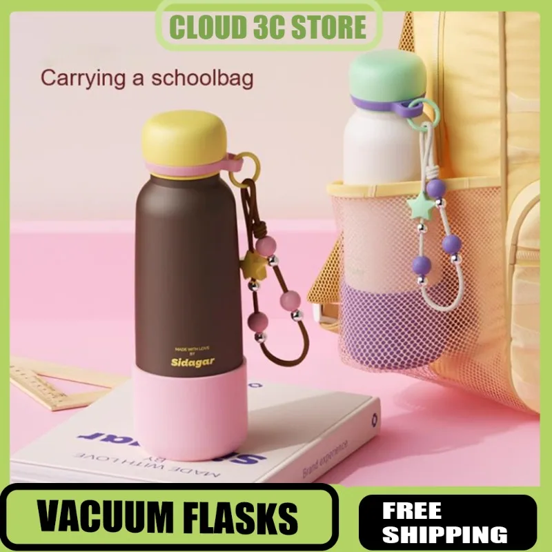 

Бутылка-термос Sidagar с соломой, термосы из нержавеющей стали, портативная уличная бутылка для воды для кемпинга, герметичная чашка для питья